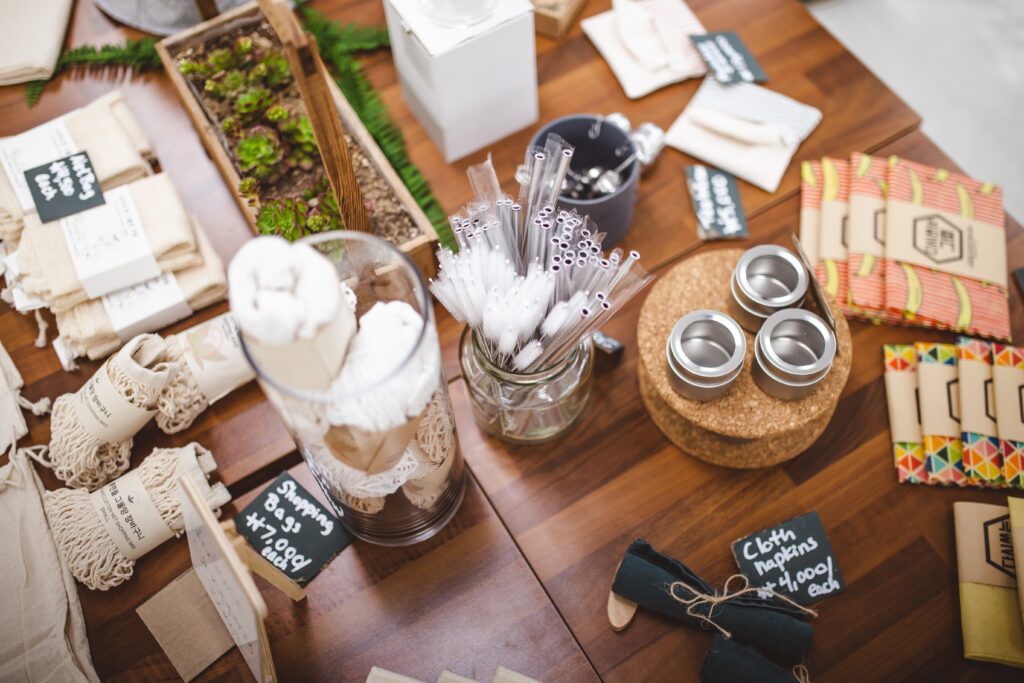 eco friendly products on a table